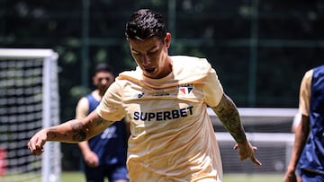 James Rodríguez durante un entrenamiento de Sao Paulo.