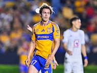 Francisco Sebastian Cordova of Tigres during the Semi-Finals first leg match between Tigres UANL and Cruz Azul as part of the CONCACAF Champions Cup 2025, at Universitario Stadium on April 23, 2025 in Monterrey, Nuevo Leon, Mexico.
