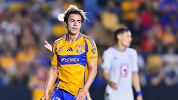 Francisco Sebastian Cordova of Tigres during the Semi-Finals first leg match between Tigres UANL and Cruz Azul as part of the CONCACAF Champions Cup 2025, at Universitario Stadium on April 23, 2025 in Monterrey, Nuevo Leon, Mexico.