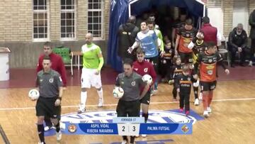 Resumen y goles del Aspil Vidal Ribera Navarra - Palma Futsal