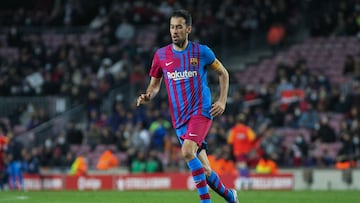 Sergio Busquets of FC Barcelona in action during the Spanish League, La Liga Santander, football match played between FC Barcelona and CA Osasuna at Camp Nou stadium on March 13, 2022, in Barcelona, Spain.
 AFP7 
 13/03/2022 ONLY FOR USE IN SPAIN