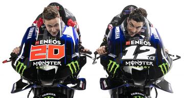 La escudería japonesa ha presentado la Yamaha YZR-M1 para la temporada 2021 con el piloto español Maverick Viñales y el francés Fabio Quartararo. Por primera vez desde el año 2013 no ha estadoel piloto italiano Valentino Rossi.