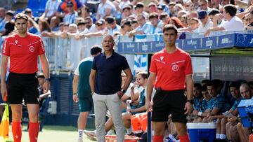 Pellicer, durante el Málaga-Andorra.