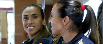 La brasileña Marta, icono del fútbol femenino, durante entrevista con AS.