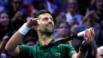 Novak Djokovic celebra una victoria.