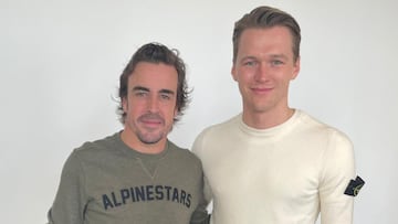 Max Günther, con Fernando Alonso.