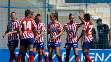 El Atl¨¦tico de Madrid celebra el triunfo ante el Rangers.