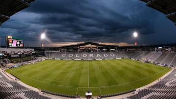 Jul 31, 2023; Commerce City, CO, USA; A general view during a weather delay before the match between the Colorado Rapids and Toluca at Dick's Sporting Goods Park. Mandatory Credit: Isaiah J. Downing-USA TODAY Sports
