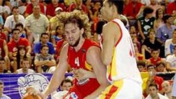 <B>FÁCIL.</B> España no tuvo problemas para ganar su primer amistoso de preparación para el Mundial.