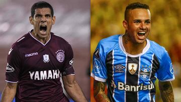 Pepe Sand y Luan, goleadores de Lan&uacute;s y Gremio, finalistas de la Copa Libertadores.