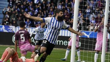 Gol de Villalibre ante el M¨¢laga