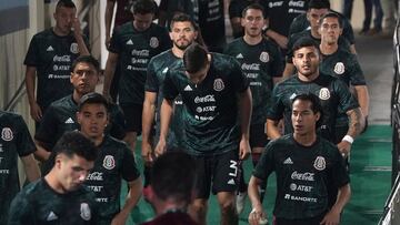 Jugadores de la Sub 23 antes de un partido