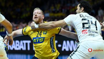 Jim Gottfridsson en uno de sus últimos ataques ante Egipto.