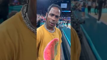 Vídeo: Así vivió Travis Scott la remontada de USA a Serbia en París 2024