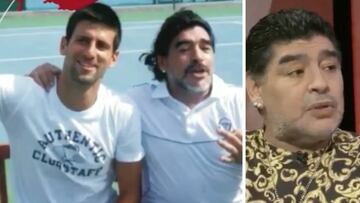 Maradona contando una anécdota increíble de Djokovic: "Entrenaba esquivando bombas...