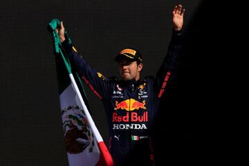 El festejo de Sergio Pérez en el Gran Premio de México