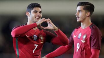 Soccer Football - International Friendly - Portugal vs Saudi Arabia - Estadio do Fontelo, Viseu, Portugal - November 10, 2017   Portugal&#039;s Goncalo Guedes celebrates scoring their second goal     REUTERS/Rafael Marchante