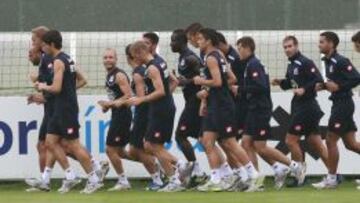 Entrenamiento del Deportivo de la Coruña en pretemporada.