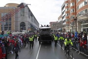 Espectacular recibimiento en las calles de Boston.