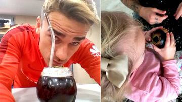 Griezmann le traslada a su hija su gusto por el mate