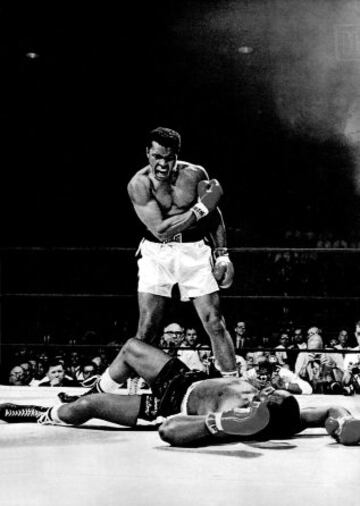 Muhammad Ali contra Sonny Liston en 1964.