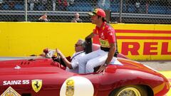 2023 Ferrari's Carlos Sainz Jr. during the drivers parade ahead of the Grand Prix