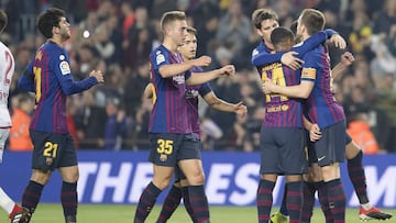 05/12/18 PARTIDO COPA DEL REY 
 DIECISEISAVOS VUELTA 
 BARCELONA - CULTURAL LEONESA 
 PRIMER GOL MUNIR 1-0 ALEGRIA