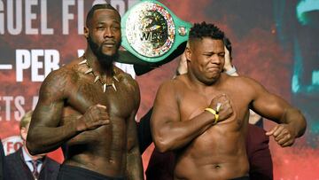 Deontay Wilder y Luis Ortiz durante el pesaje previo a su segunda pelea.