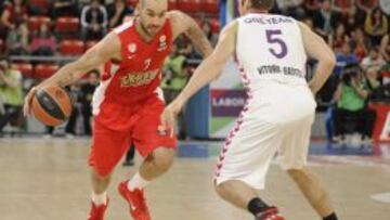 Vassilis Spanoulis en el encuentro de la séptima jornada de la Euroliga ante el Laboral Kutxa.