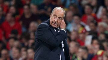 Giampiero Ventura , entrenador de Italia, durante el encuentro en contra de Espa&ntilde;a