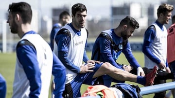 Manu Garc&iacute;a, durante un entrenamiento con el Alav&eacute;s.