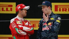 Vettel y Kvyat en el podio de China.