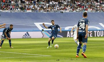 Benzema marca el 4-0 al Espanyol. 