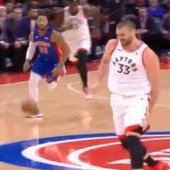 El momento de la lesión de Marc Gasol contra los Pistons
