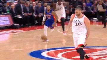 El momento de la lesión de Marc Gasol contra los Pistons