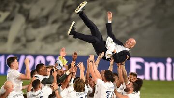 Zidane, tras la consecución de la última Liga por parte del Real Madrid.