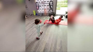 Lionel Messi's son, Ciro, helps his dad stay fit during lockdown