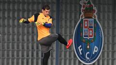 (FILES) In this file photo taken on November 27, 2018 Porto&#039;s Spanish goalkeeper Iker Casillas takes part in a training session at the club&#039;s training ground in Olival in Vila Nova de Gaia on the eve of the UEFA Champions League Group D footbal 