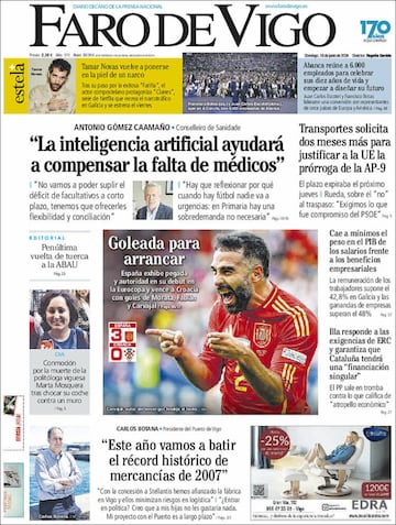 La prensa, ilusionada con la victoria de España