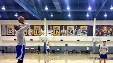 Andre Iguodala durante un entrenamiento con Golden State Warriors.