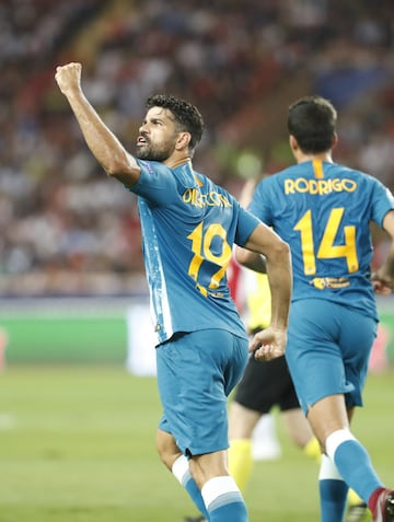 1-1. Diego Costa celebró el gol del empate.