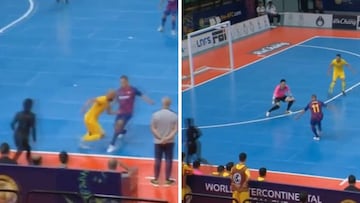 Le quisieron hacer un túnel y respondió con un golazo en futsala