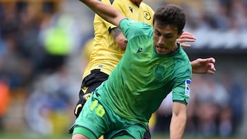 El jugador de la Real Sociedad, Modibo Sagnan, durante un partido.