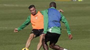 Rubén Castro, durante el entrenamiento de este martes.