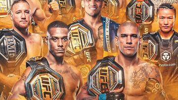 Cartel del UFC 300 con todos los campeones.