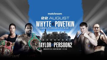 Cartel del Fight Camp 4: Whyte vs Povetkin y Taylor vs Persoon.