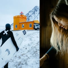 Lucía Martiño surfea las olas del invierno más frío en 20 años en Islandia