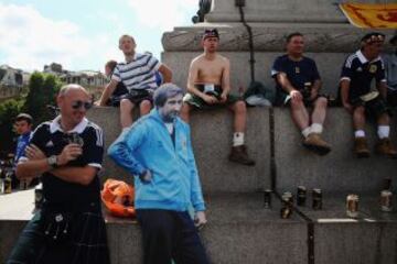 Los seguidores de Escocia en Trafalgar Square