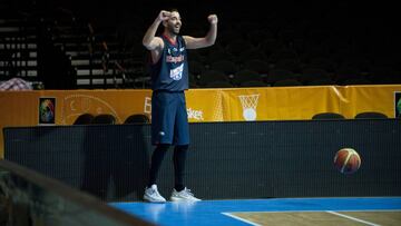 Juan Carlos Navarro, durante un entrenamiento con Espa&ntilde;a.