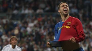 Piqué celebrando el 2-6 al Real Madrid.
